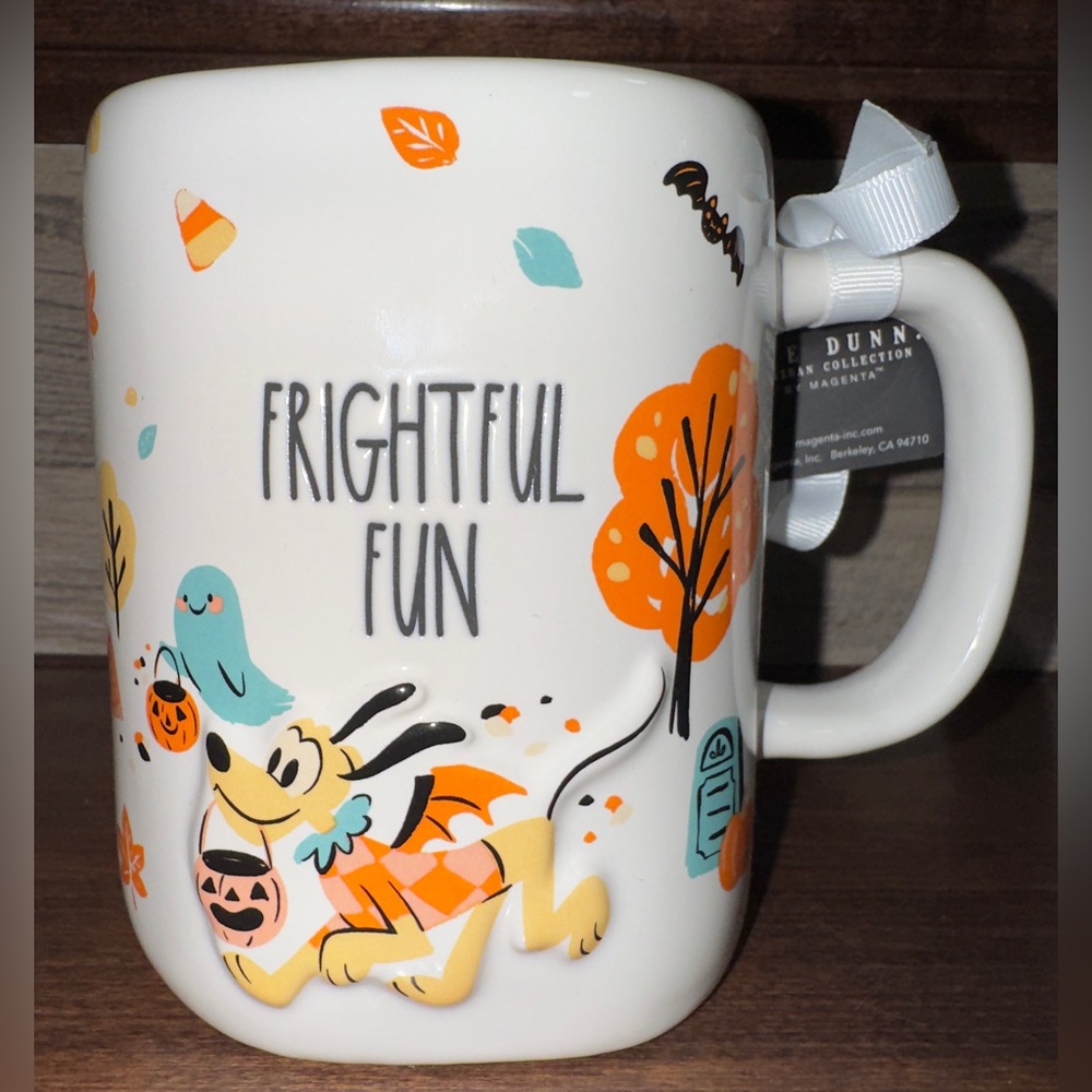 Super Cute 🥰 Disney Rae Dunn Pluto FRIGHTFUL FUN Halloween 18 oz Mug